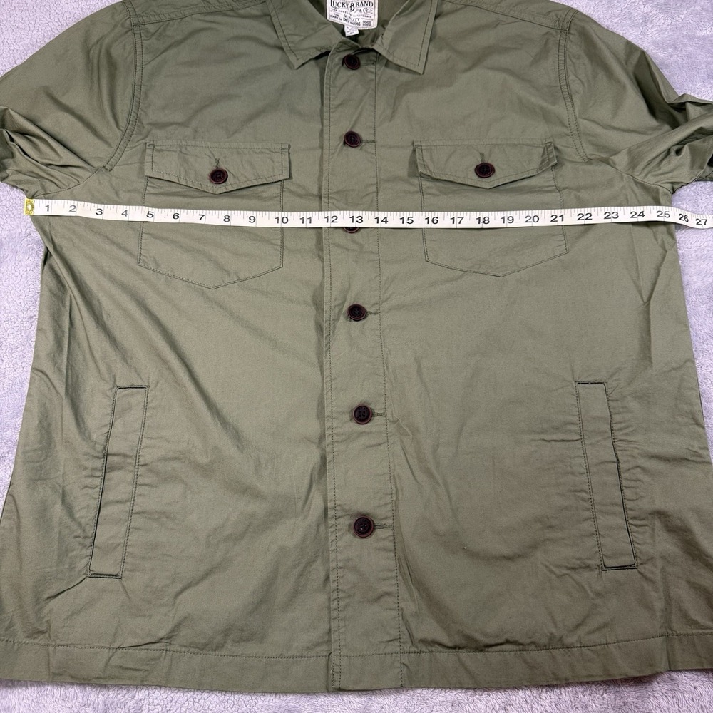 Lucky Brand Button Down Long Sleeve Shirt Jacket Shacket Sz XLarge Olive Green - Picture 10 of 11